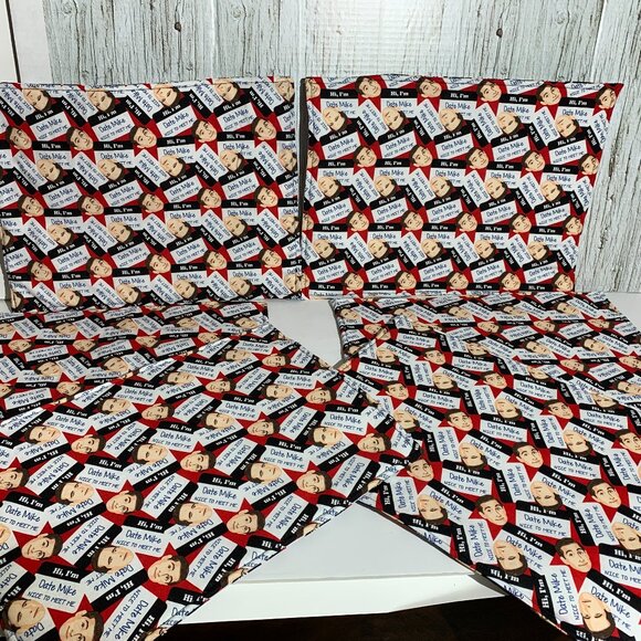 Lot of 6 fabric Placemats Date Mike Michael Scott from the Office - Picture 1 of 5